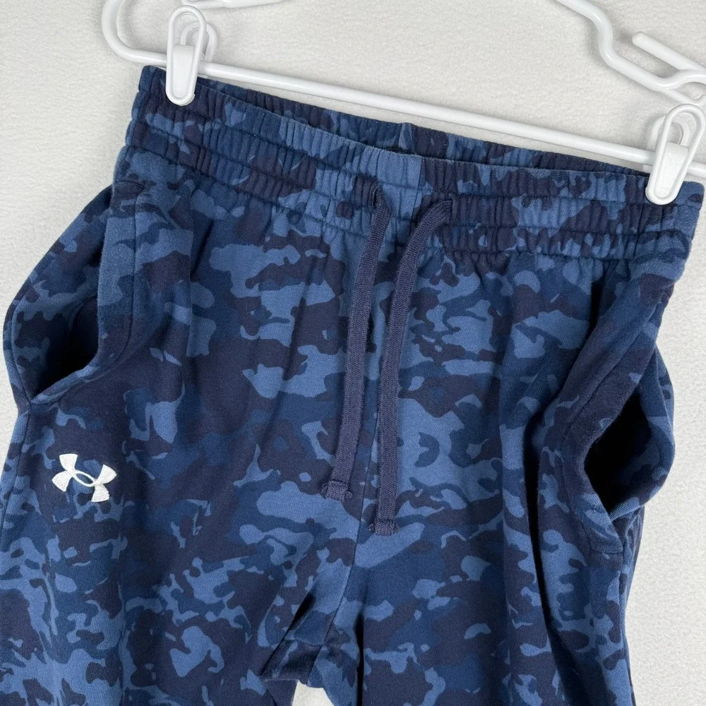 Under Armour Mens M Rival Fleece Camo Joggers Blue Navy Camouflage Pants 1382293